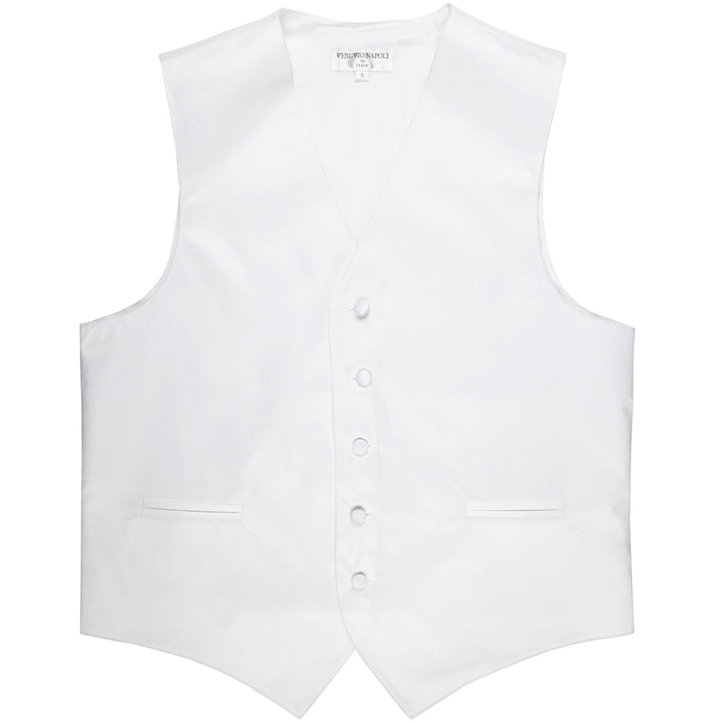 New polyester men's tuxedo vest waistcoat only solid wedding formal white