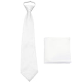 New Polyester Men's pre tied neck tie & hankie solid formal wedding prom