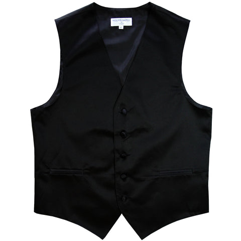 New polyester men's tuxedo vest waistcoat only solid wedding formal black