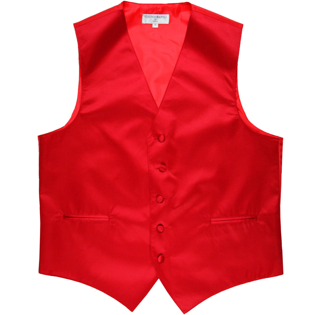New polyester men's tuxedo vest waistcoat only solid wedding formal red
