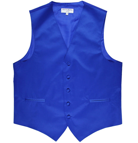 New polyester men's tuxedo vest waistcoat only solid wedding formal royal blue