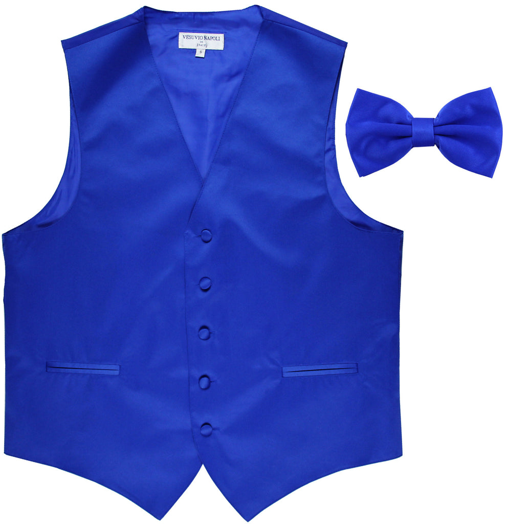 New Men's Formal Vest Tuxedo Waistcoat with Bowtie wedding prom party royal blue