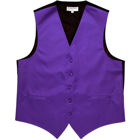 New polyester men's tuxedo vest waistcoat only solid wedding formal purple