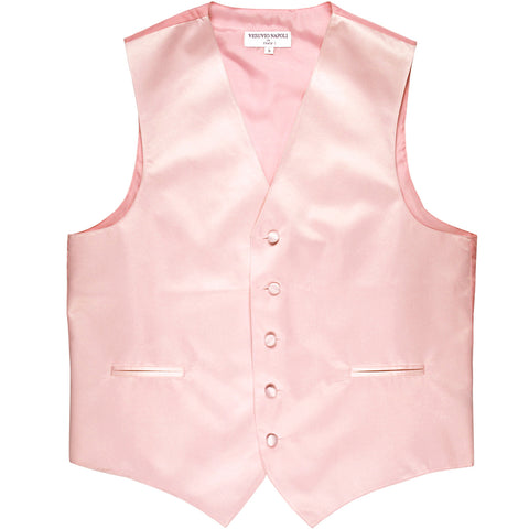 New polyester men's tuxedo vest waistcoat only solid wedding formal pink