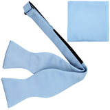 New Men's 100% Polyester Solid Formal Self-tied Bow Tie & hankie set