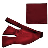 New Men's 100% Polyester Solid Formal Self-tied Bow Tie & hankie set