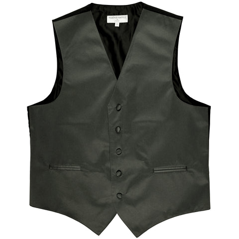 New polyester men's tuxedo vest waistcoat only solid wedding formal dark gray