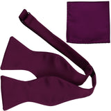 New Men's 100% Polyester Solid Formal Self-tied Bow Tie & hankie set