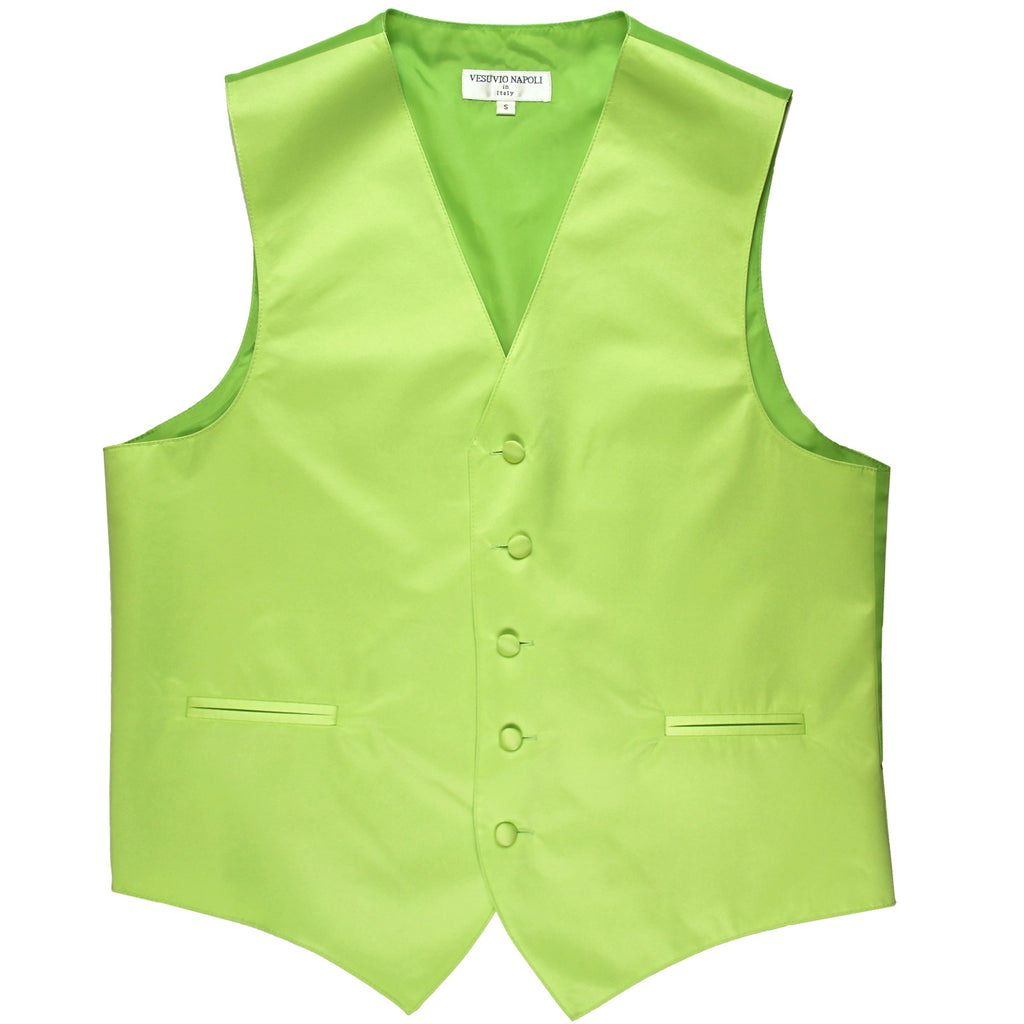 New polyester men's tuxedo vest waistcoat only solid wedding formal lime green