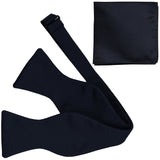 New Men's 100% Polyester Solid Formal Self-tied Bow Tie & hankie set