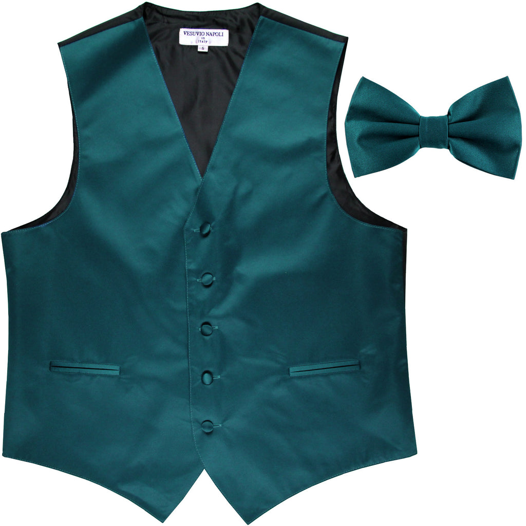 New Men's Formal Vest Tuxedo Waistcoat with Bowtie wedding prom party sapphire blue