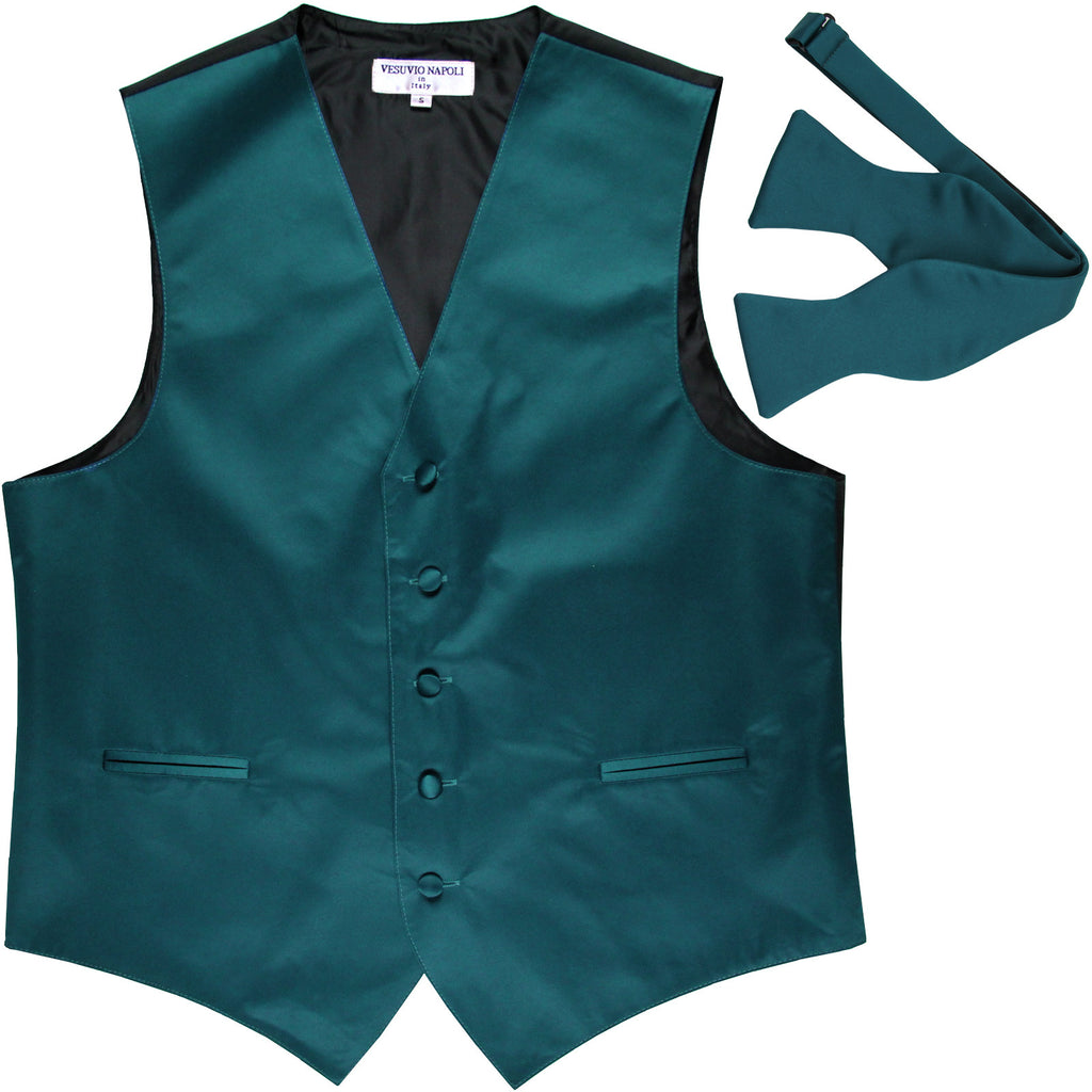 New Men's Formal Vest Tuxedo Waistcoat with free style selftie Bowtie sapphire blue