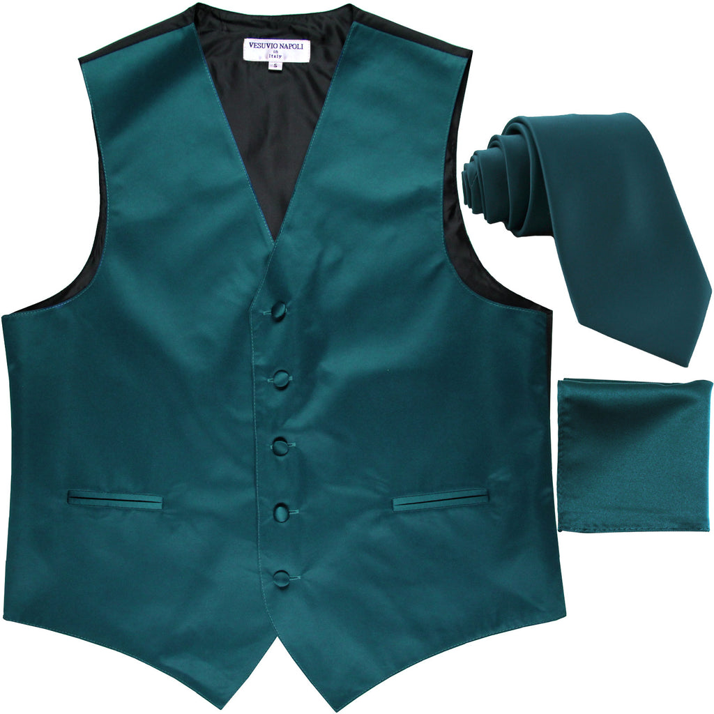 New Men's formal vest Tuxedo Waistcoat_2.5" necktie & hankie wedding sapphire blue