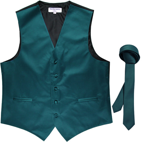 New Men's Formal Tuxedo Vest Waistcoat_1.5" skinny Necktie wedding prom sapphire blue