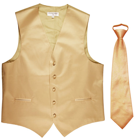 New Men's Formal Tuxedo Vest Waistcoat Pre-tied Necktie solid wedding prom beige