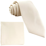 New Polyester Men's Neck Tie & hankie solid formal wedding prom uniform