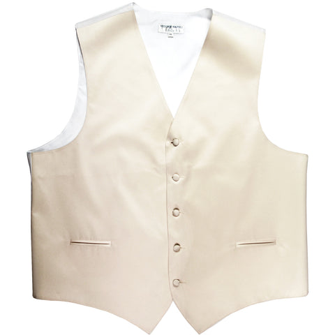 New polyester men's tuxedo vest waistcoat only solid wedding formal ivory
