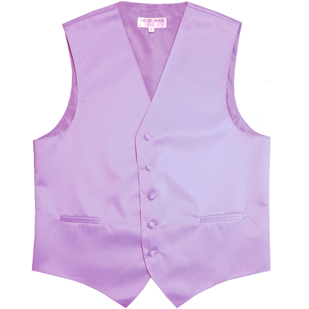 New polyester men's tuxedo vest waistcoat only solid wedding formal lavender