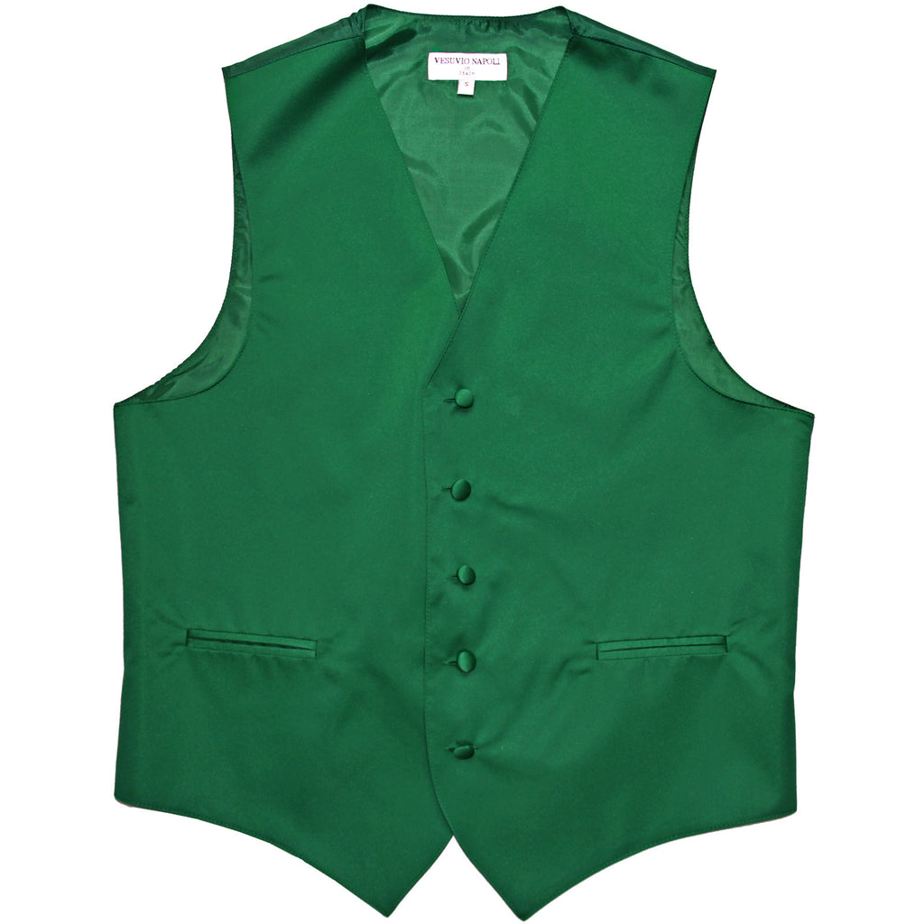 New polyester men's tuxedo vest waistcoat only solid wedding formal emerald green