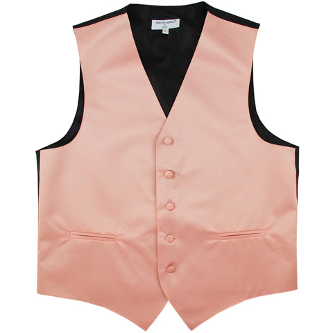 New polyester men's tuxedo vest waistcoat only solid wedding formal misty pink