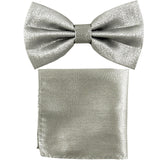 New Men's Glitter Pre-tied Bow Tie Bowtie Pocket Square Hanky Set