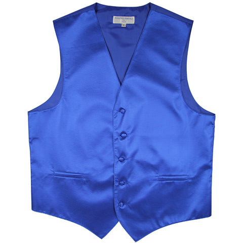New formal men's tuxedo vest waistcoat only striped pattern prom wedding royal blue