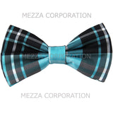 New formal men's pre tied Bow tie plaid checkered