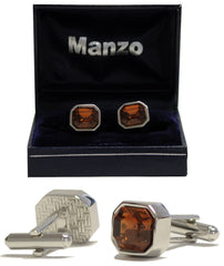 New Men's Cufflinks Cuff Link Rhinestones Formal Wedding prom Medium Brown #21