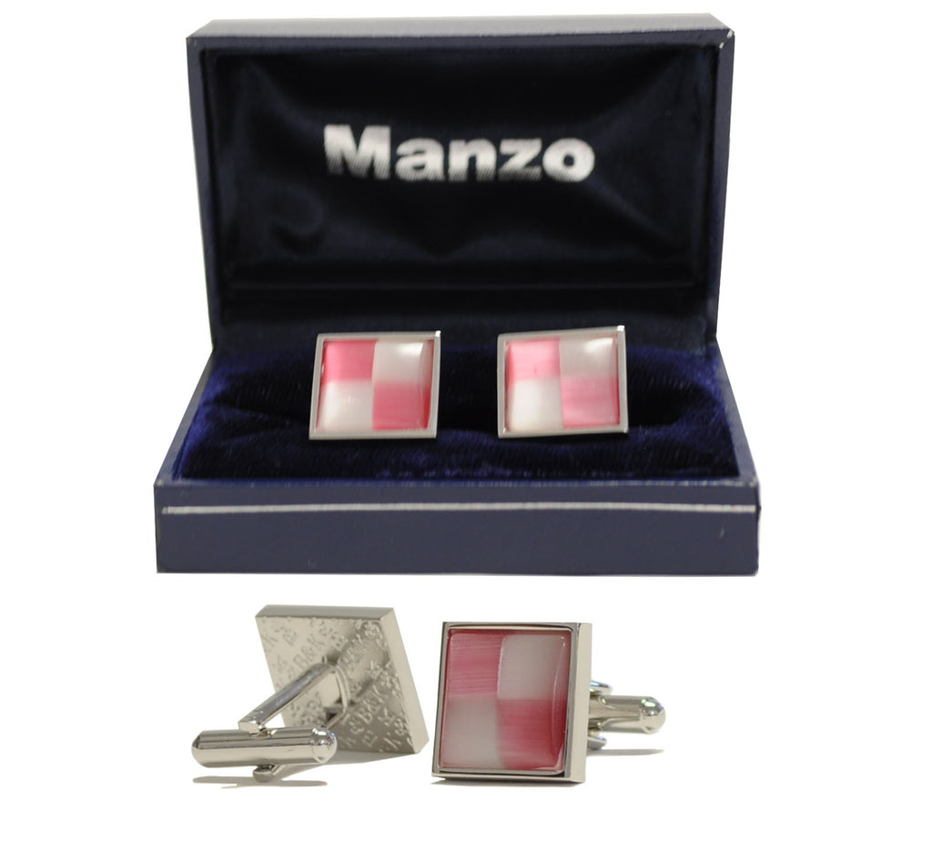 New Men's Cufflinks Formal casual Party Prom Wedding stone pink white #27