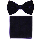 New formal men's pre tied Bow tie set Velvet & hankie set