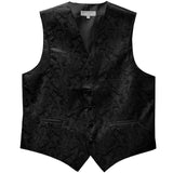 New formal men's tuxedo vest waistcoat only paisley pattern prom wedding black