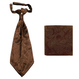 New men's polyester ASCOT cravat neck tie & hankie set Paisley prom