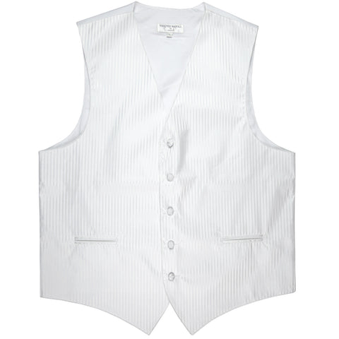 New men's tuxedo vest waistcoat only vertical Stripes pattern prom wedding white