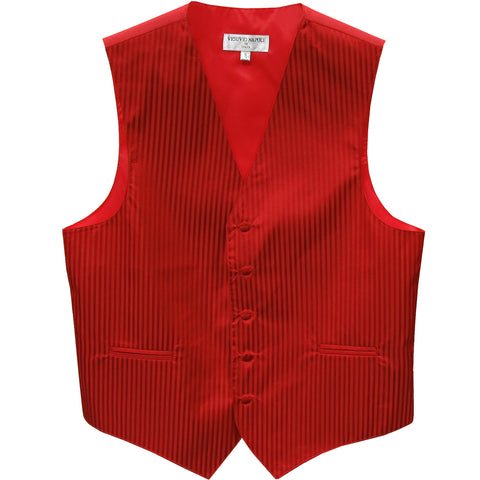 New men's tuxedo vest waistcoat only vertical Stripes pattern prom wedding red