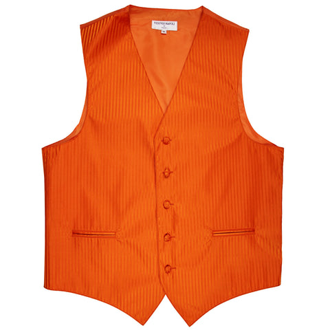 New men's tuxedo vest waistcoat only vertical Stripes pattern prom wedding orange