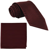 New Polyester Woven Men's Neck Tie necktie & hankie set Stripes formal