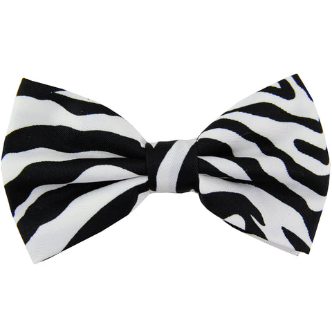 New Men's Zebra Print Pre-tied Bow Tie