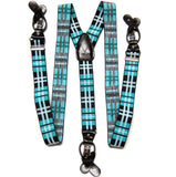 New Men's Suspender Braces Convertible Elastic Strap Plaids & Checkers