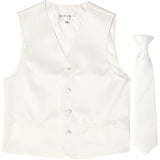 New Boy's Kid's formal Tuxedo Vest Waistcoat & Necktie US size 2-14