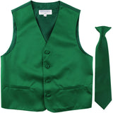 New Boy's Kid's formal Tuxedo Vest Waistcoat & Necktie US size 2-14