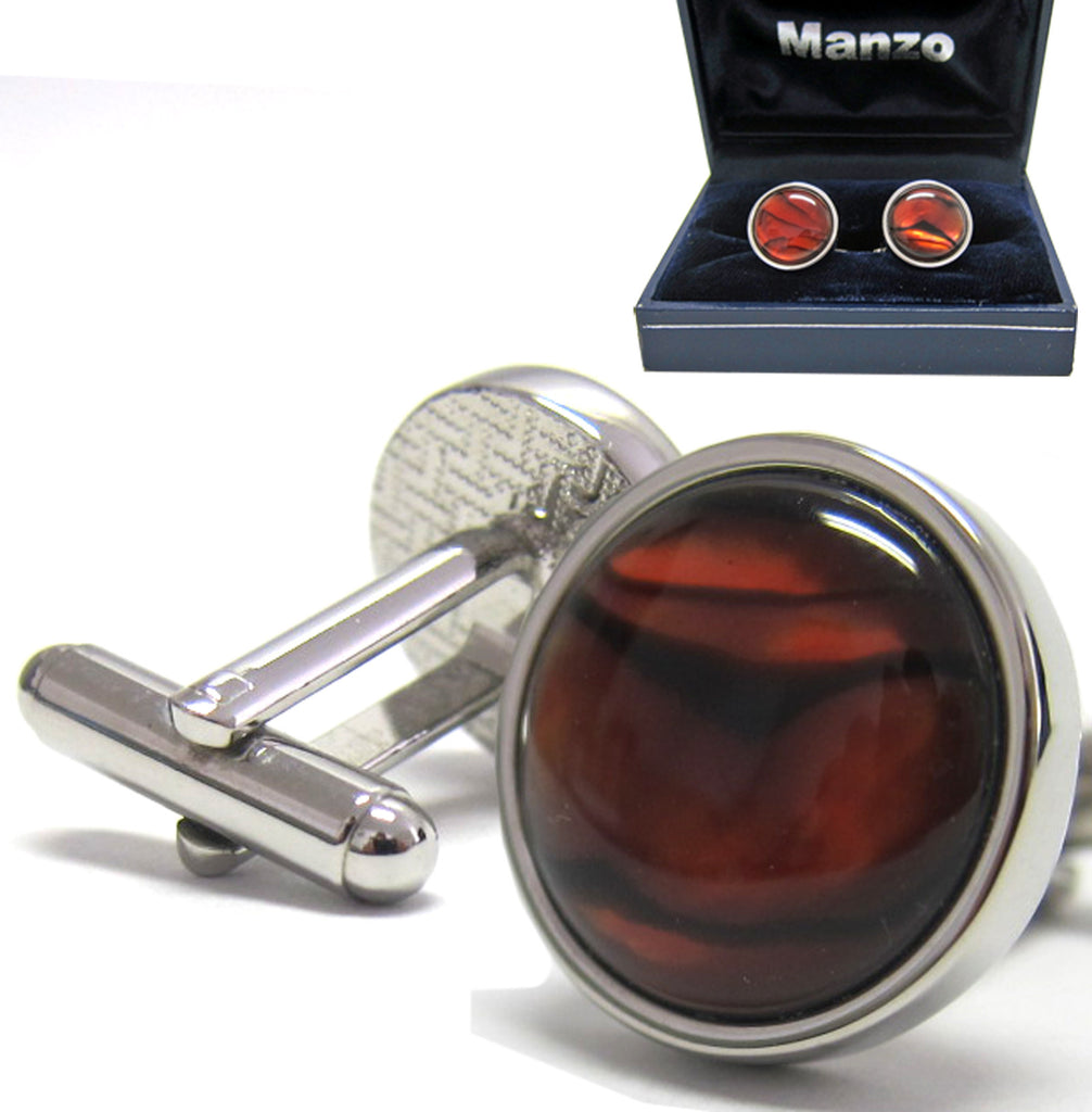 New Men's Cufflinks Cuff Link Catseye Round Wedding Formal Prom Burgundy #19